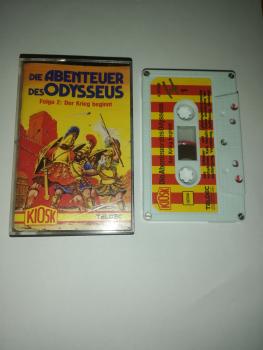 Die Abenteuer des Odysseus Folge 2 Der Krieg beginnt 5-fach Silber geschraubt Weiß mit Rot Gelben Aufkleber 4.25336 CD Kiosk Teldec(Außencover und MC beschrieben)