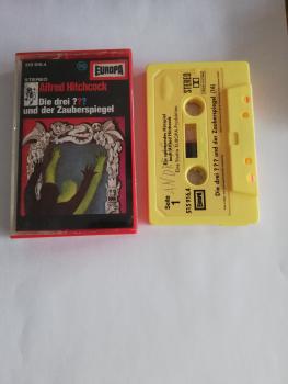 Die Drei Fragezeichen Folge 16 und der Zauberspiegel Gelb mit Gelben Aufkleber 515916.4 Europa( Seite 1 der Kassette und Innencover minimal beschrieben)
