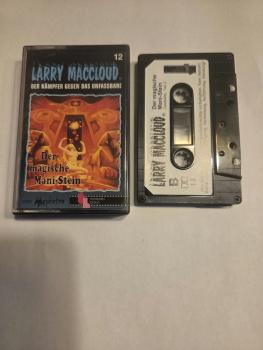 Larry Maccloud Folge 12 Der magische Mani-Stein 5-fach Schwarz geschraubt Schwarz mit Weißen Aufkleber Tonstudio Braun