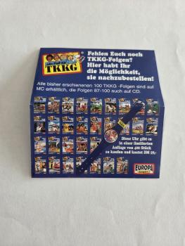 TKKG Hörspielkassettenflyer "Hier findet Ihr alle 100 Folgen" Europa