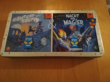 Geistertreppe(Kinderspiel des Jahres 2004)& Nacht der Magier(nominiert für das Kinderspiel des Jahres 2006) Steel-Box komplett in sehr guten Zustand