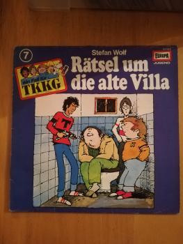 TKKG Folge 7 Rätsel um die alte  Villa Deutsche Pressung 115724.8 Europa VG+/VG-(Abriss auf Rückcover)