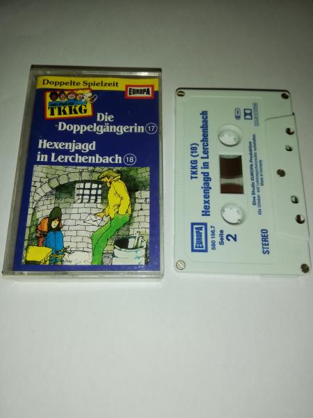 TKKG Doppelfolge Die Doppelgängerin/Hexenjagd in Lerchenbach 5-fach geschraubt Weiß Blau 10887 8