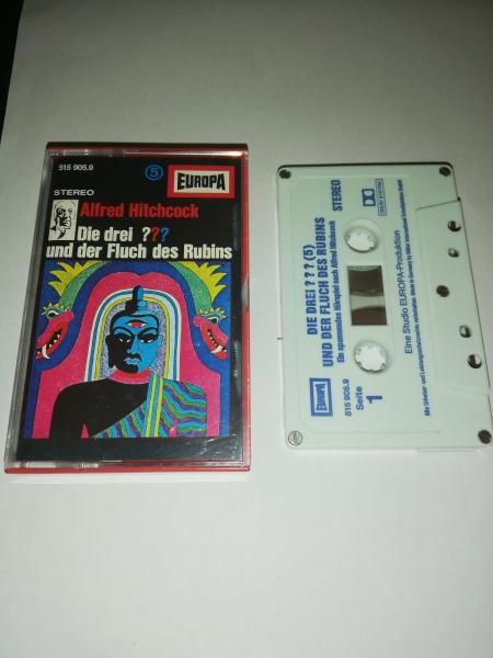 Die Drei Fragezeichen Folge 5 und der Fluch des Rubins 5-fach geschraubt Weiß Blau 515905.9