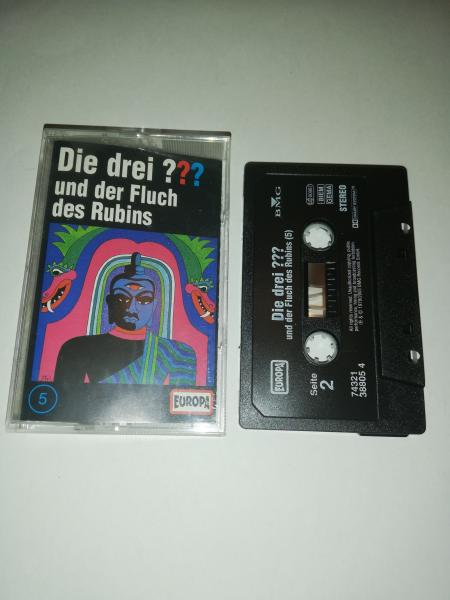 Die Drei Fragezeichen Folge 5 und der Fluch des Rubins Schwarz 7432138805 4(Schriftzug Logo fehlt) Europa