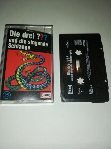 Die Drei Fragezeichen Folge 25 und die singende Schlange Schwarz 7432138825 4(Schriftzug Logo fehlt)