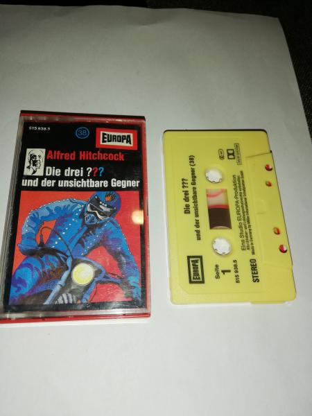 Die Drei Fragezeichen Folge 38 und der unsichtbare Gegner Gelb 515938.5 Europa(Großes Fenster)