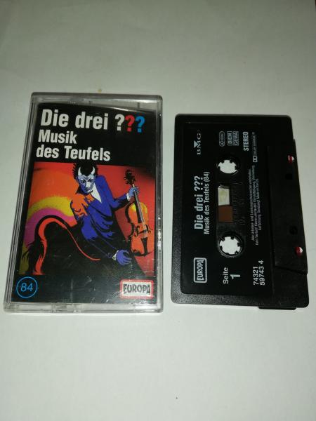Die Drei Fragezeichen Folge 84 Musik des Teufels Schwarz 7432159743 4(Schriftzug Logo fehlt)