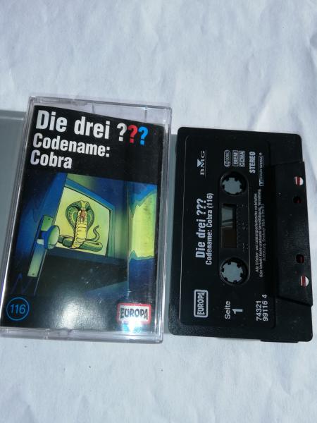 Die Drei Fragezeichen Folge 116 Codename :Cobra Schwarz 7432199116 4(Schriftzug Logo fehlt)
