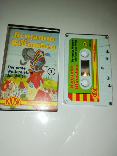 Benjamin Blümchen Folge 1 Der erste Wetterelefant der Welt 5-fach geschraubt Weiß mit Grünen Cover 4.23935 CD Teldec