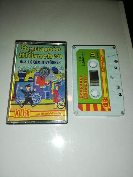 Benjamin Blümchen Folge 34 als Lokomotivführer 5-fach Silber geschraubt Weiß mit Grünen Cover 4.25923/4.27534 CD