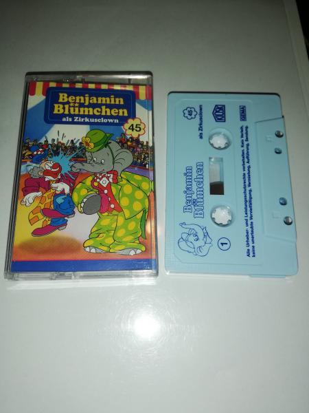 Benjamin Blümchen Folge 45 als Zirkusclown Weiß mit Blauen Druck 4.27545 (Blaues Kioskcover)