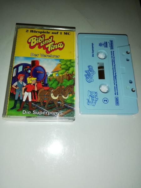 Bibi und Tina Club Edition Doppelfolge Der Verehrer/Die Superponys Weiß mit Blauen Druck 043 102 3 Kiddinx