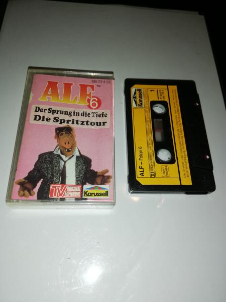 Alf Folge 6 Der Sprung in die Tiefe/Die Spritztour Schwarz mit Gelben Aufkleber 835172-4 (Schwarze  Schrift)