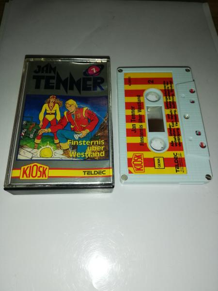 Jan Tenner Folge 7 Finsternis über Westland 5-fach Silber geschraubt Weiß mit Rot-Gelben Aufkleber 4.25615 CD Teldec auf Cover