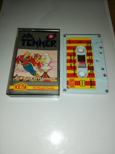 Jan Tenner Folge 8 Red-Rock in Flammen 5-fach Silber geschraubt Weiß mit Rot-Gelben Aufkleber 4.25616 CD Teldec Kiosk