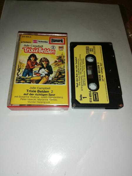 Trixie Belden Folge 2 auf der richtigen Spur 5-fach Silber geschraubt Schwarz mit Beigen Aufkleber 515655.6