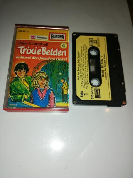 Trixie Belden Folge 4 entlarvt den falschen Onkel 5-fach Silber geschraubt Schwarz mit Beigen Aufkleber 515657.2