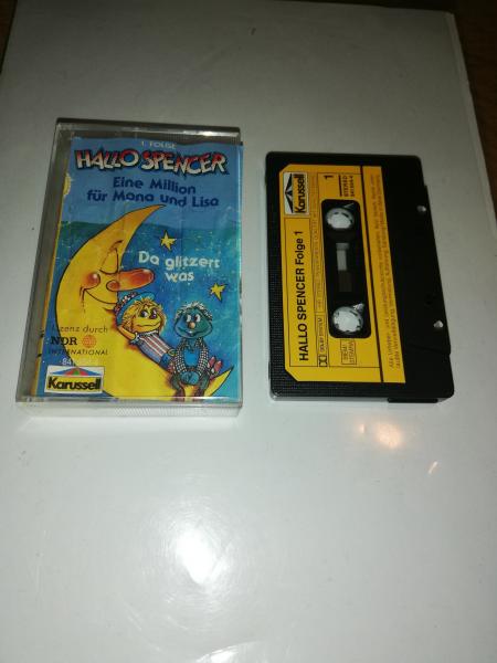 Hallo Spencer Folge 1 Eine Million für Mona und Lisa/Da glitzert was Schwarz mit Gelben Aufkleber 841554-4 Karussell(Cover wellig)