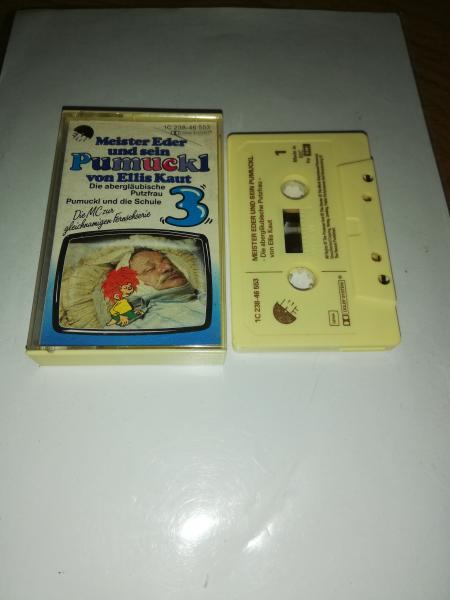 Pumuckl Folge 3 Die abergläubische Putzfrau/und die Schule Beige mit Braunen Druck 1C238-46553 Rundes EMI Logo