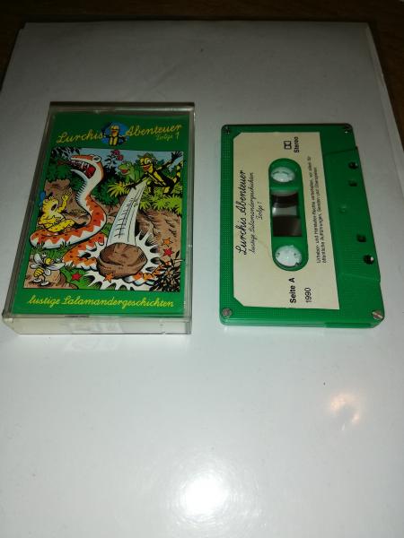 Lurchis Abenteuer Folge 1 4-fach Silber geschraubt Grün mit Weißen Aufkleber 1990