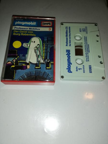 Playmobil Professor Mobilux Folge 3 Der Geist von Burg Rabenfels 4-fach Silber geschraubt Weiß mit Blauen Druck 515573.8