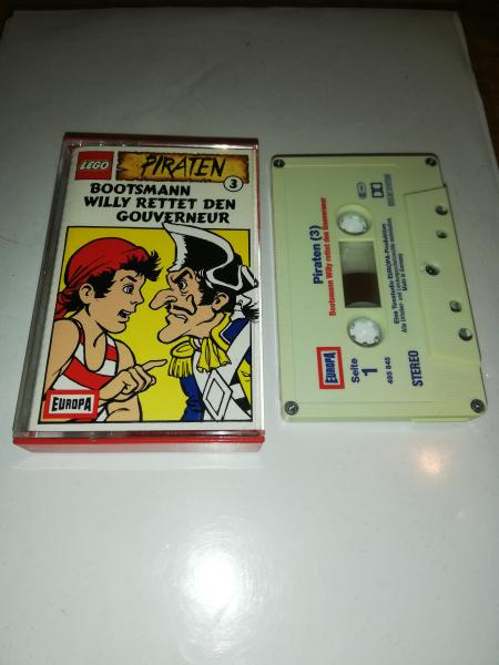 Lego Piraten Folge 3 Bootsmann Willy rettet den Gouverneur 5-fach Silber geschraubt Weiß mit Blau Roten Druck 495845-215