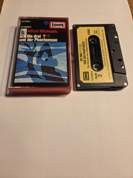 Die Drei Fragezeichen Folge 2 und der Phantomsee 5-fach Silber geschraubt Schwarz mit Gelben Aufkleber 515902 4 Europa(Titel oben auf der MC)