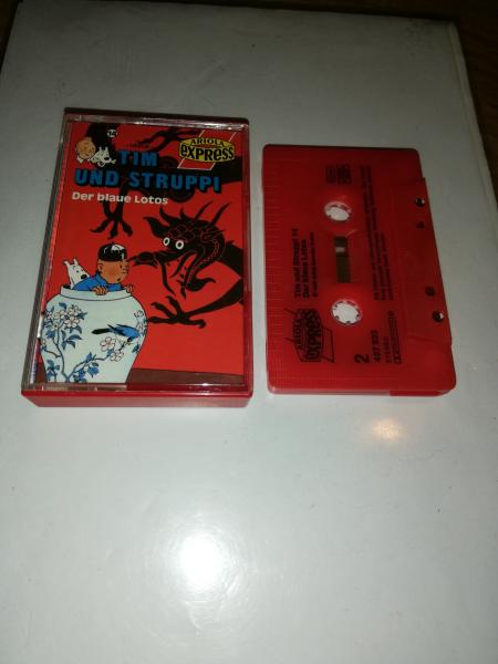 Tim und Struppi Folge 14 Der blaue Lotus Rot mit Schwarzen Druck 497823-215 Ariola Express