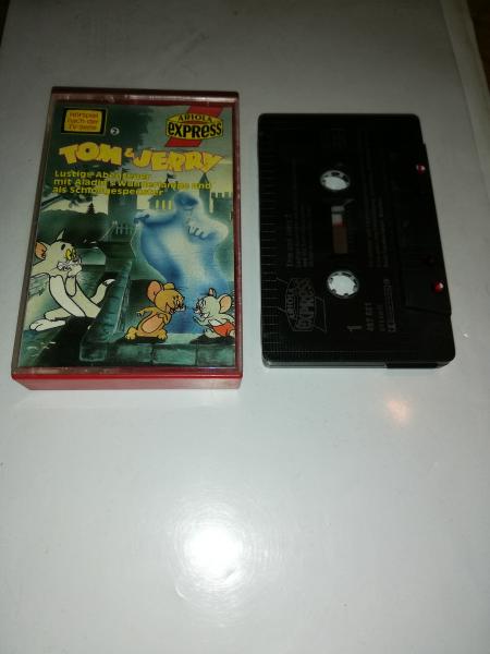 Tom & Jerry Folge 2 Lustige Abenteuer mit Aladin`s Wunderlampe und als Schloßgespenster Schwarz mit Weißen Druck 497621-215 Ariola Express