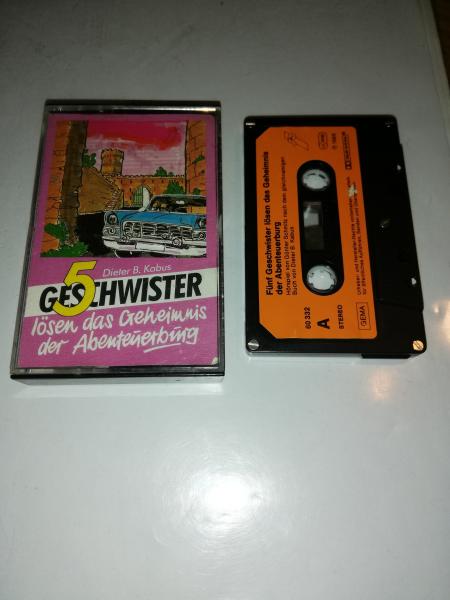 5 Geschwister lösen das Geheimnis der Abenteuerburg 5-fach Silber geschraubt Schwarz mit Orangen Aufkleber 60332(Cover minimal beschädigt)