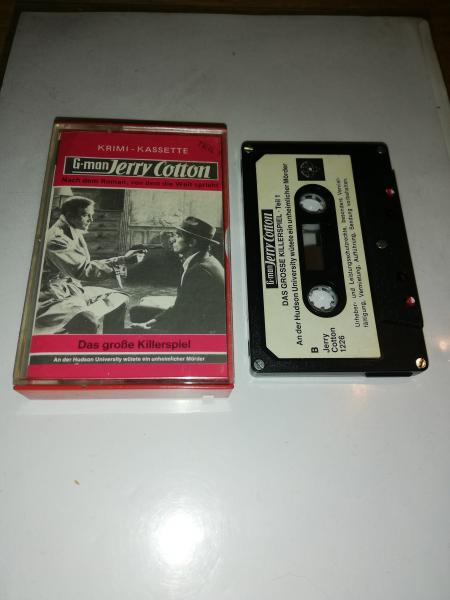 Jerry Cotton Das große Killerspiel Teil 1 5-fach Silber geschraubt Schwarz mit Weißen Aufkleber 1226 Tonstudio Braun