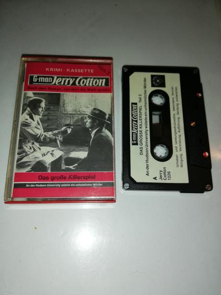 Jerry Cotton Das große Killerspiel Teil 2 5-fach Silber geschraubt Schwarz mit Weißen Aufkleber 1226 Tonstudio Braun