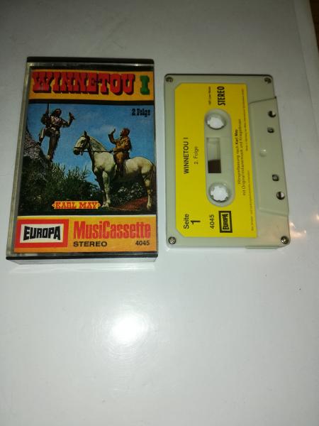 Winnetou 1 Folge 2 4-fach Silber geschraubt Grau mit Gelben Aufkleber 4045 Europa