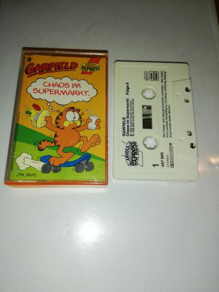 Garfield Folge 9 Chaos im Supermarkt Weiß mit Schwarzen Druck 497889-215 Ariola Express