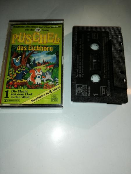 Puschel das Eichhorn Folge 1 Die Flucht aus dem Dorf in den Wald Schwarz mit Silbernen Druck 44371 6 Ariola Club Edition