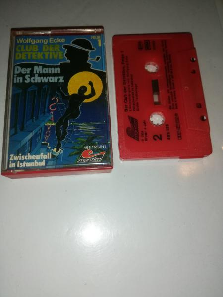 Club der Detektive Folge 1 Der Mann in Schwarz Rot mit Schwarzen Druck 495153-211 Maritim