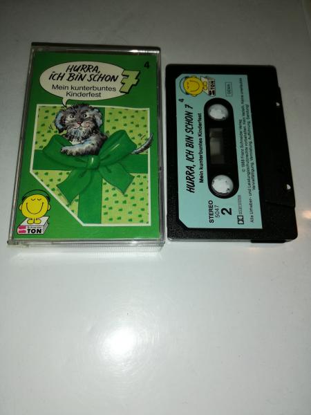 Hurra. ich bin schon 7 Mein Kunterbuntes Kinderfest Schwarz mit blauen Aufkleber 5047 Schneiderton