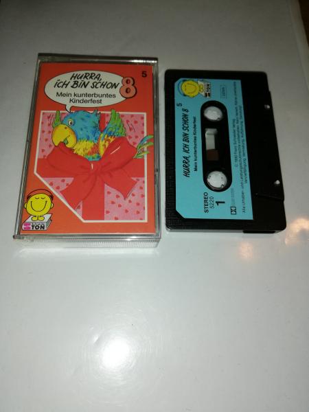 Hurra . ich bin schon 8 Mein Kunterbuntes Kinderfest Schwarz mit Blauen Aufkleber 5220 Schneiderton