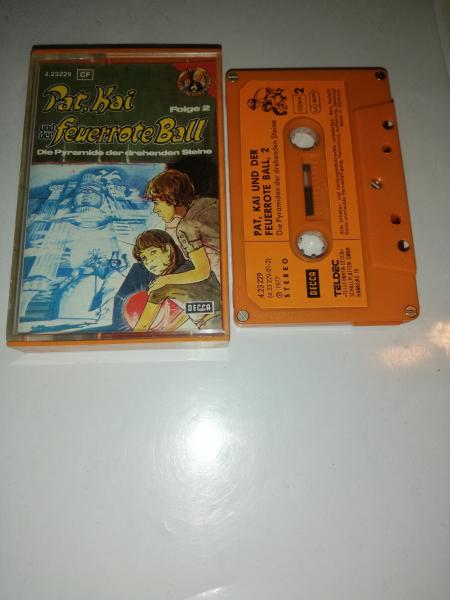 Pat.Kai und der feuerrote Ball Folge 2 Die Pyramide der drehenden Steine 5-fach Silber geschraubt Orangen mit Orangen Aufkleber 4.23229 Decca
