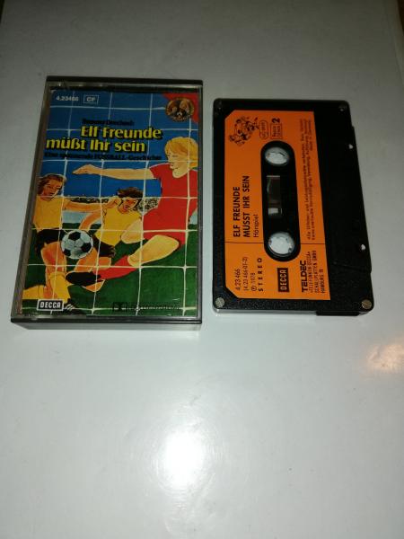 Elf Freunde müßt ihr sein 4-fach Silber geschraubt Schwarz mit Orangen Aufkleber 4.23466 CF Decca