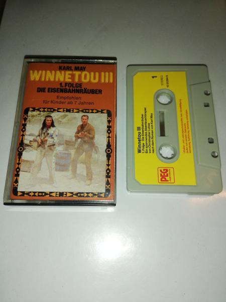 Winnetou 3 Folge 1 Die Eisenbahnräuber Grau mit Gelben Aufkleber 1031264-5 PEG