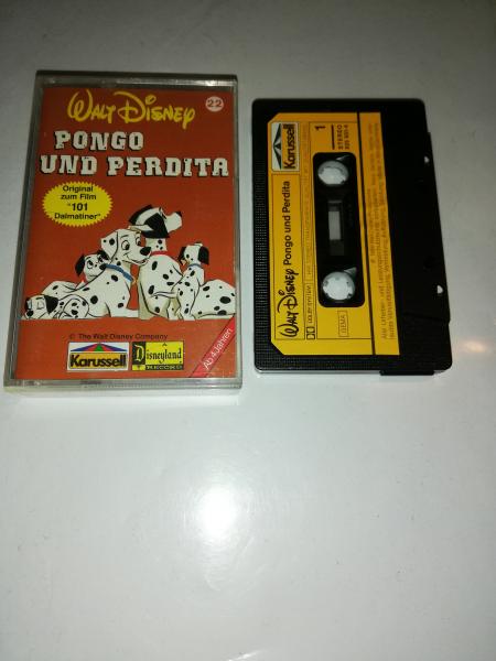 Pongo und Perdita Schwarz mit Gelben Aufkleber 825931-4 Karussell Disneyland
