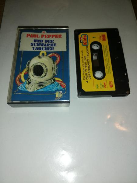 Paul Pepper Folge 4 und der schwarze Taucher 5-fach Silber geschraubt Schwarz mit Gelben Aufkleber 104 Bellaphon