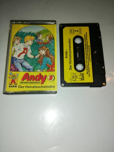 Andy der Meisterdetektiv Folge 3 Der Heiratsschwindler 5-fach Silber geschraubt Schwarz mit Gelben Aufkleber 2866