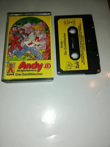 Andy der Meisterdetektiv Folge 8 Die Geldfälscher 5-fach Silber geschraubt Schwarz mit Gelben Aufkleber 2871