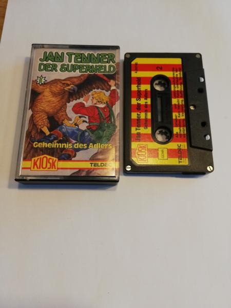 Jan Tenner der Superheld Folge 6 Geheimnis des Adlers 5-fach Silber  geschraubt Schwarz mit Rot Gelben Aufkleber Comic Cover