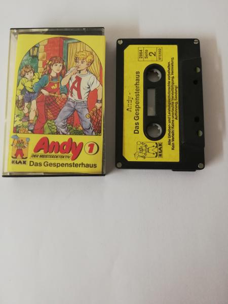 Andy der Meisterdetektiv Folge 1 Das Gespensterhaus 4-fach Silber geschraubt Schwarz mit Gelben Aufkleber 2864