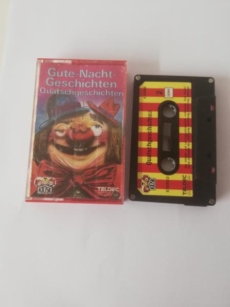 Gute-Nacht-Geschichten Quatschgeschichten 4-fach Silber geschraubt Schwarz mit Rot-Gelben Aufkleber 4.24069 CD Kiosk Teldec(Cover leicht beschädigt)