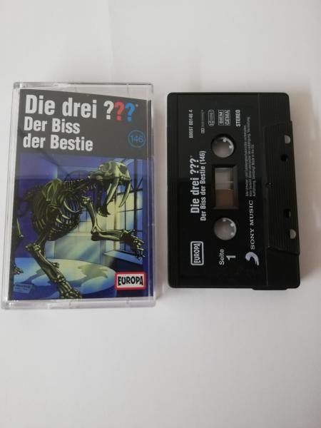 Die Drei Fragezeichen Folge 146 Der Biss der Bestie Schwarz mit Weißen Druck 8869780146 4 Europa